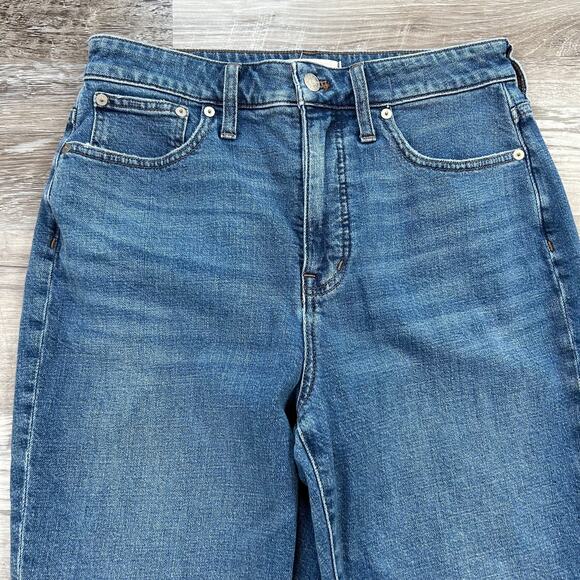 Madewell Slim Demi-Boot Jeans Blue Cotton Blend Mid Rise Fair Trade 29T - Picture 2 of 7